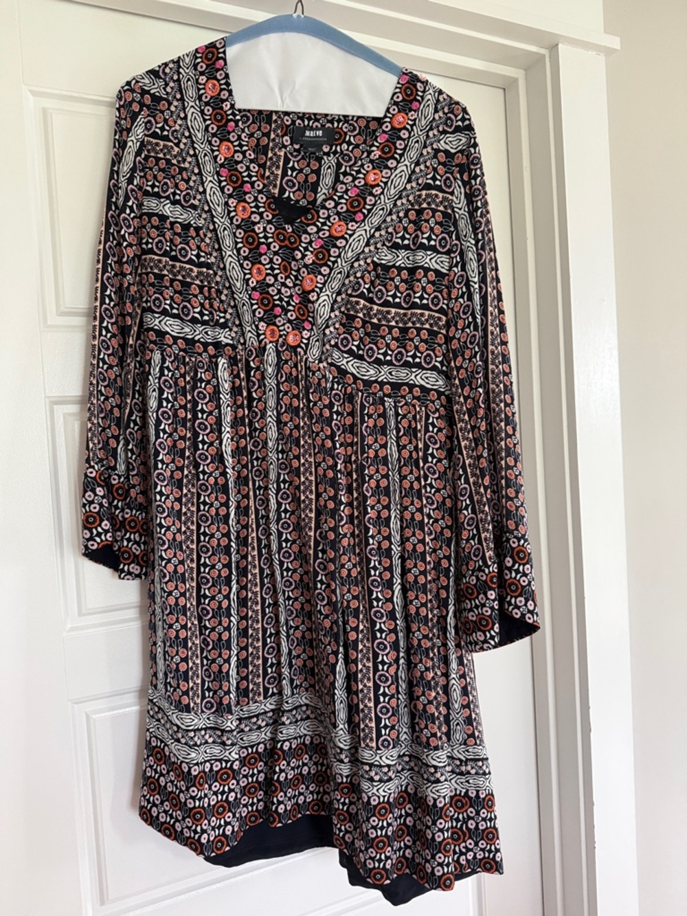 Maeve Navy and patterned  Boho Tunic